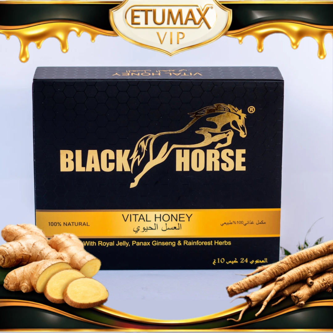 Black Horse Vital Honey for Men – Energy & Endurance Booster (24 Sachets)