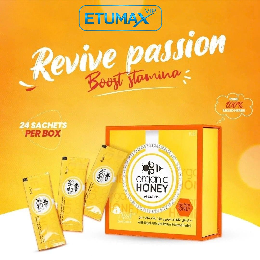 Organic Royal Honey for Men – Instant Energy & Stamina Booster (24 Sachets)